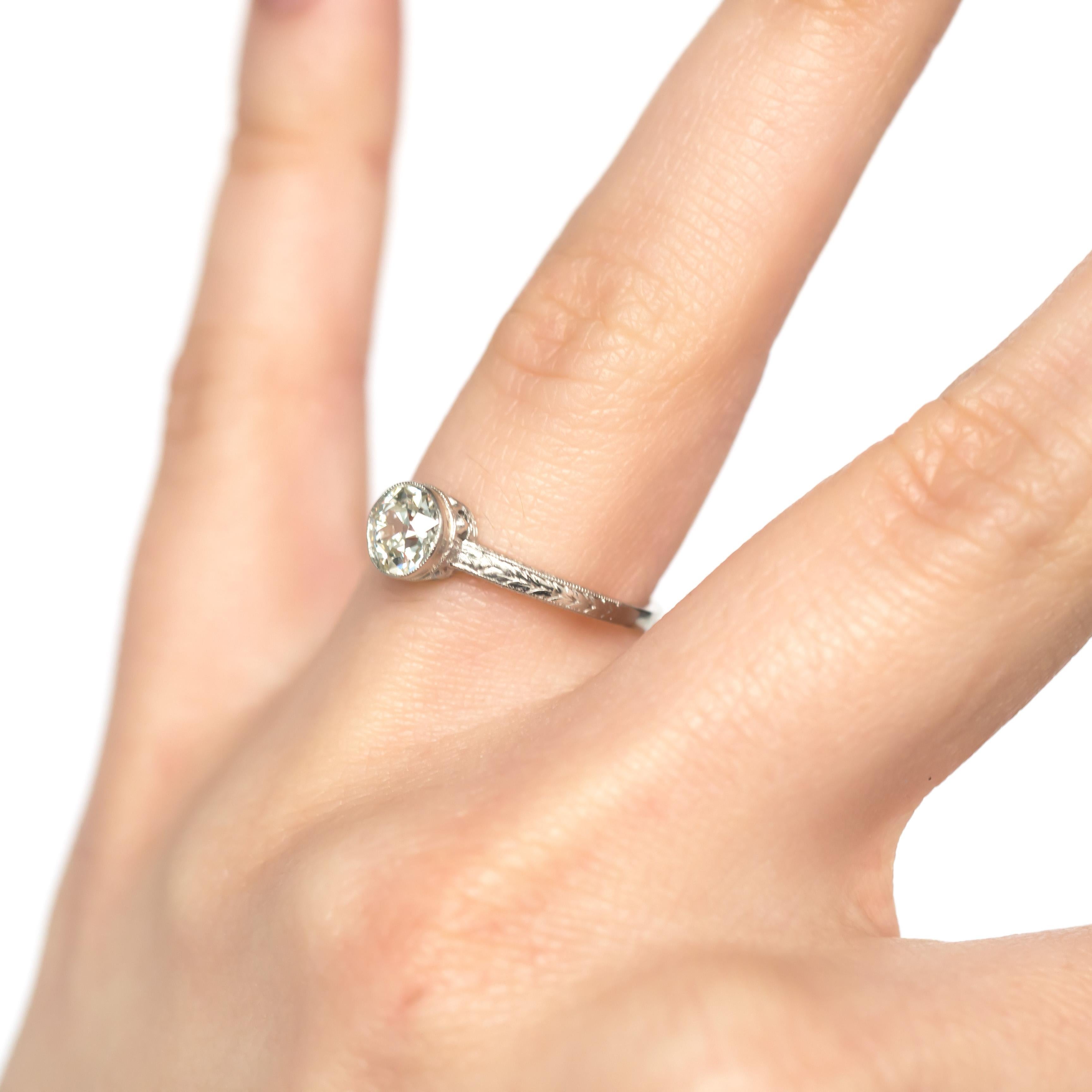 GIA Certified .71 Carat Diamond Platinum Engagement Ring In Good Condition For Sale In Atlanta, GA