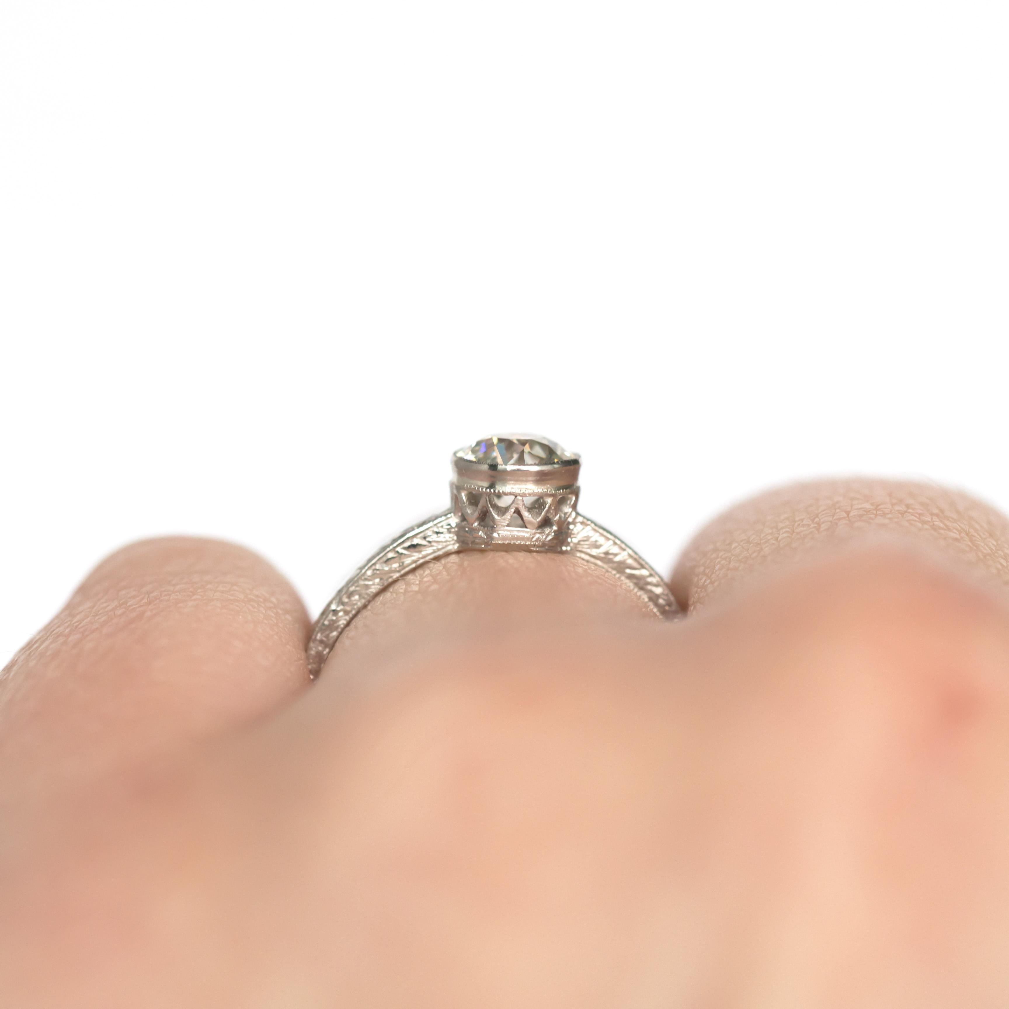 Women's GIA Certified .71 Carat Diamond Platinum Engagement Ring For Sale