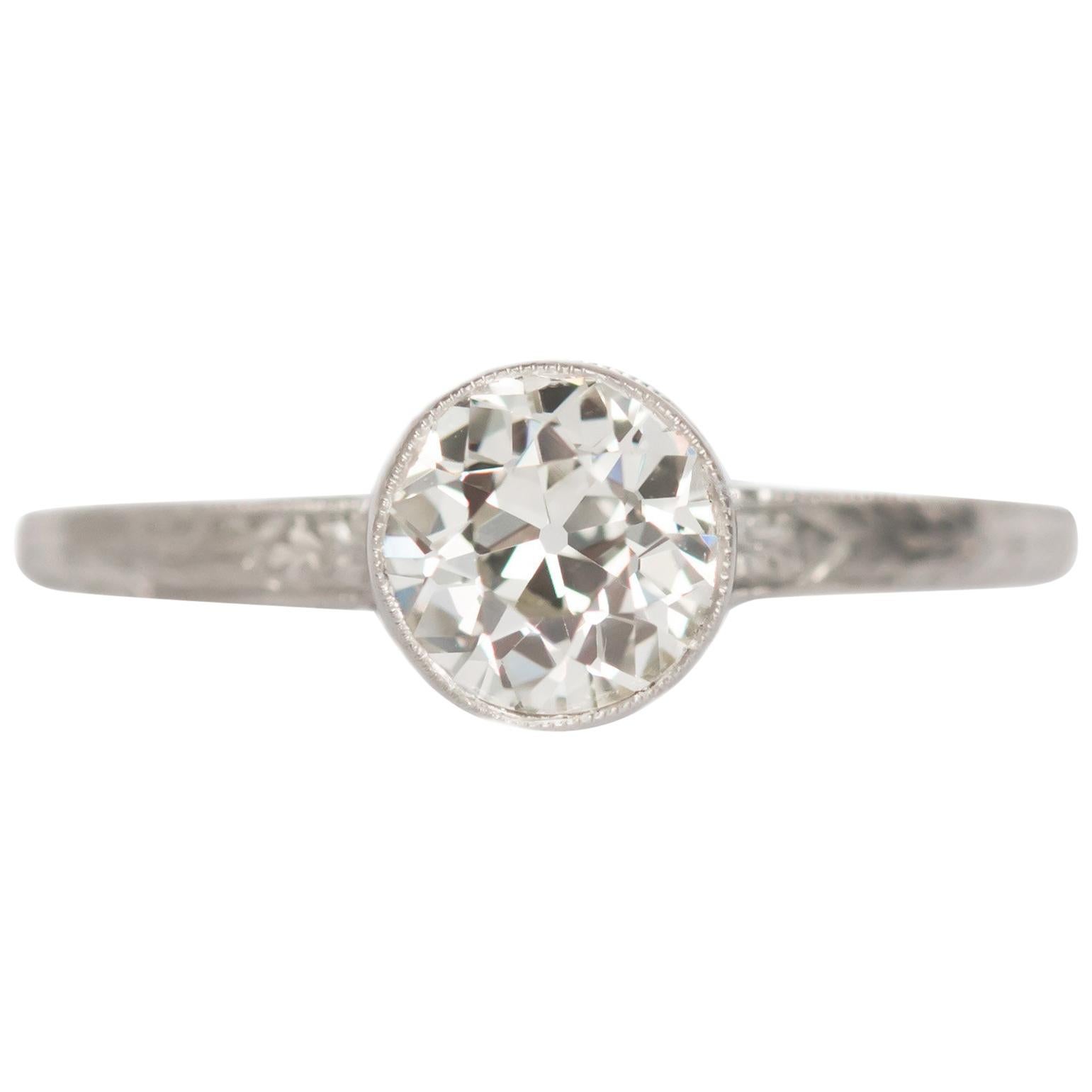 GIA Certified .71 Carat Diamond Platinum Engagement Ring For Sale