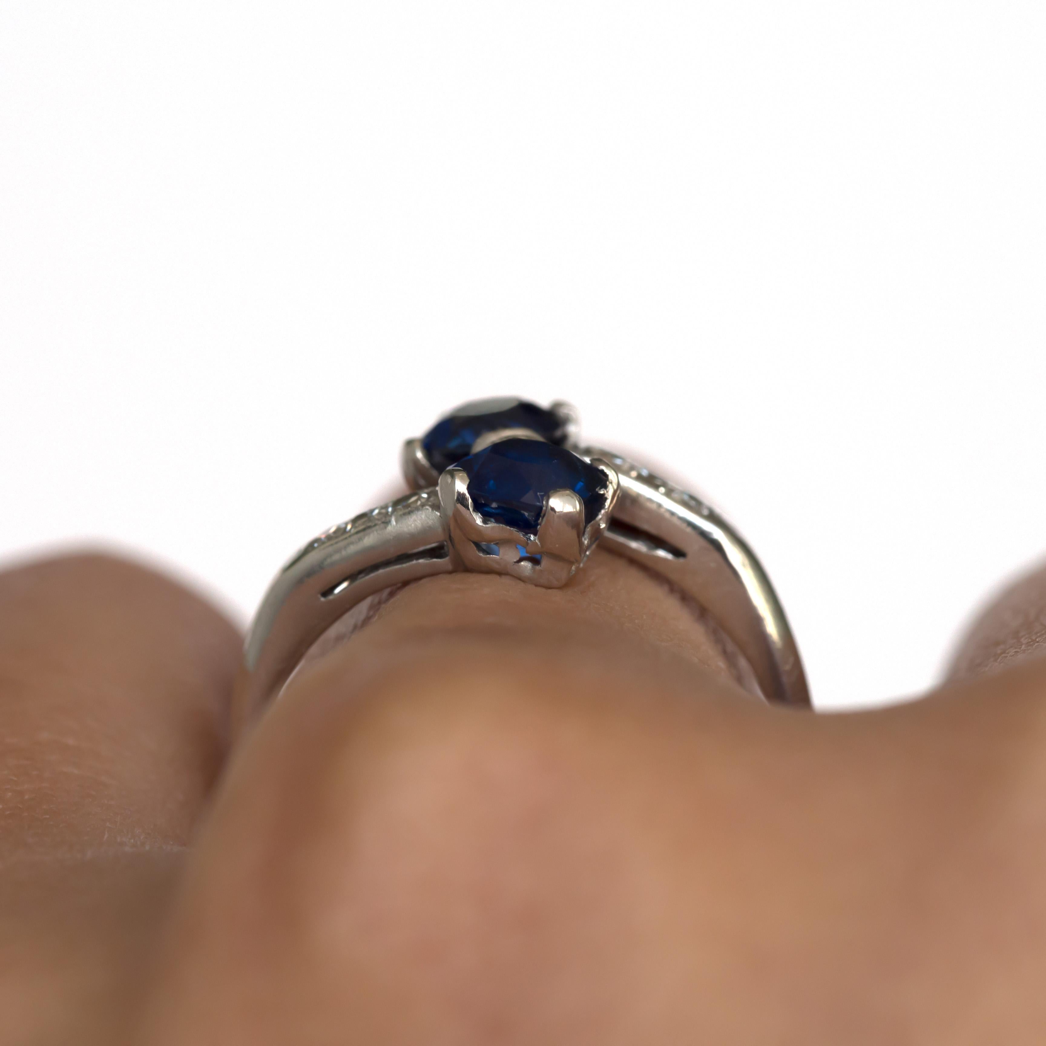 GIA Certified .71 Carat Sapphire Platinum Engagement Ring For Sale 5