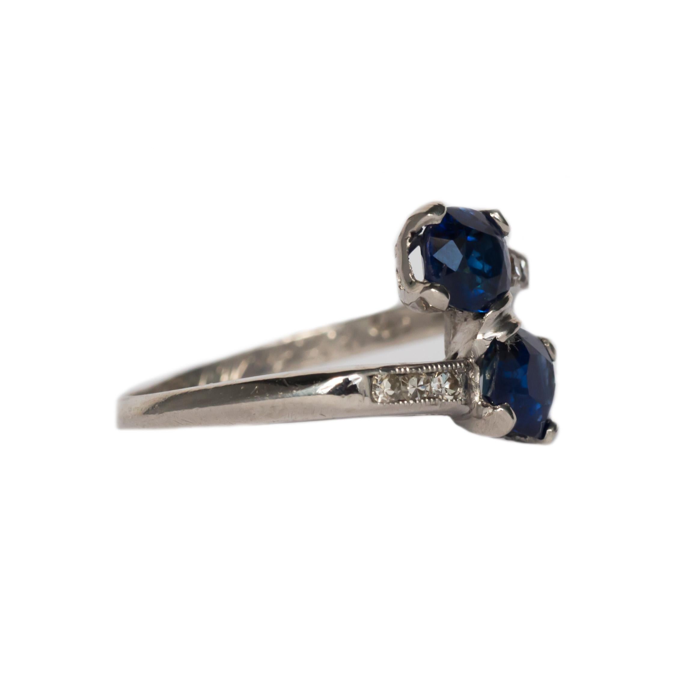 Art Deco GIA Certified .71 Carat Sapphire Platinum Engagement Ring For Sale