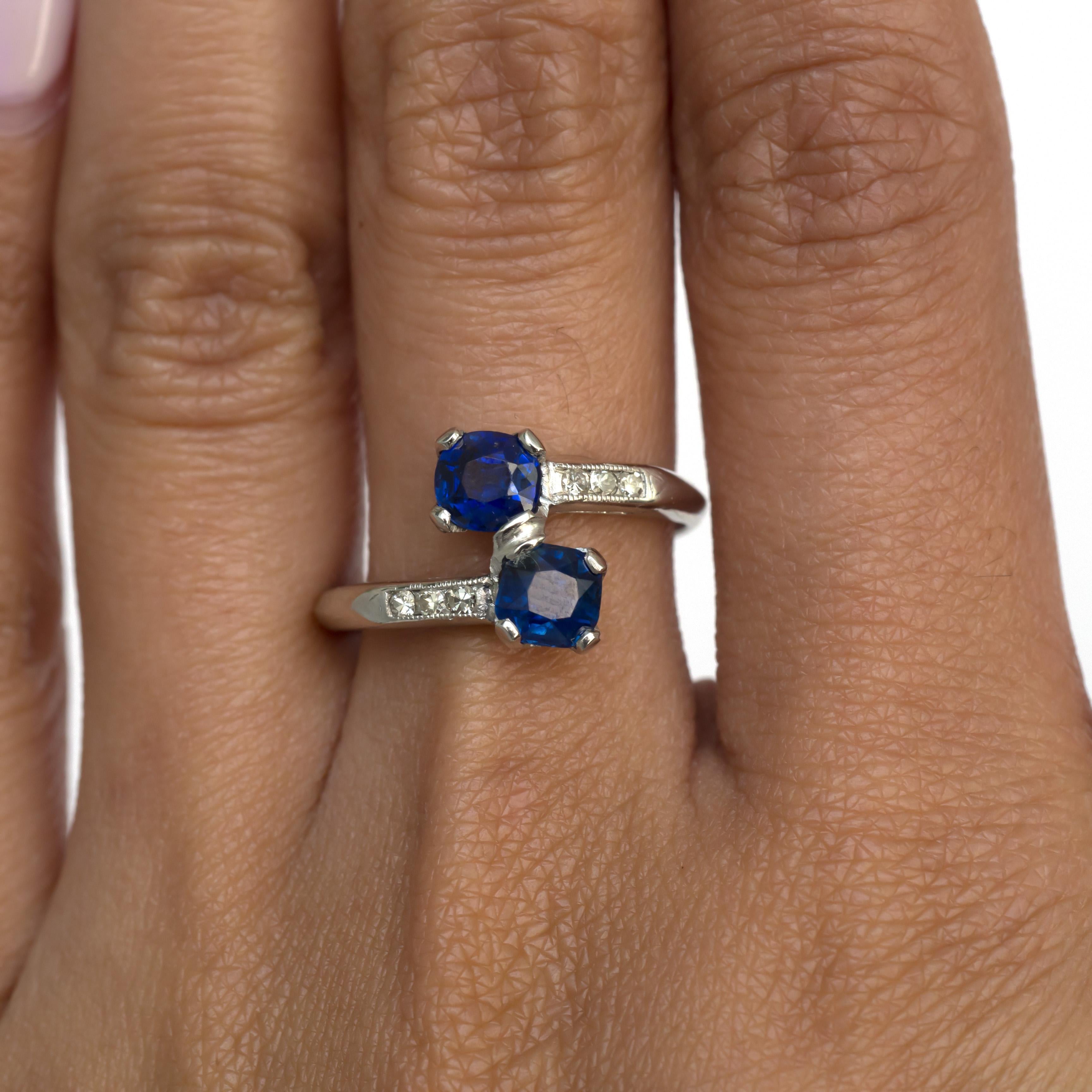 GIA Certified .71 Carat Sapphire Platinum Engagement Ring For Sale 3