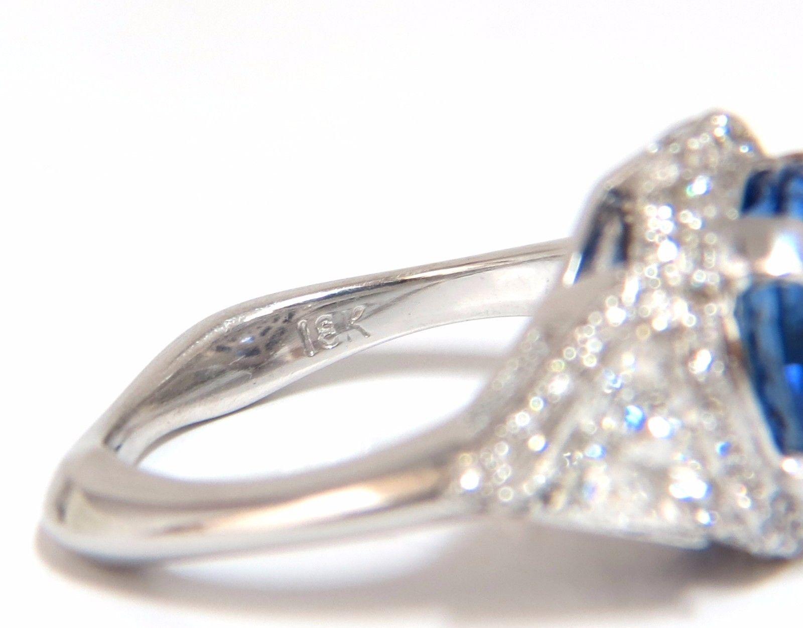 GIA-zertifizierter 7,10 Karat natürlicher unerhitzter Saphir-Diamant-Ring Trilliants Unerhitzter Damen im Angebot