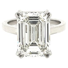 GIA Certified 7.11 Carat Emerald Cut Solitaire Ring