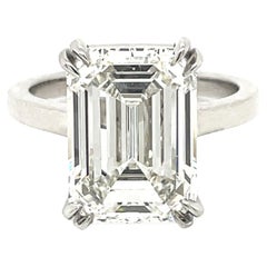GIA Certified 7.11 Carat Emerald Cut Solitaire Ring
