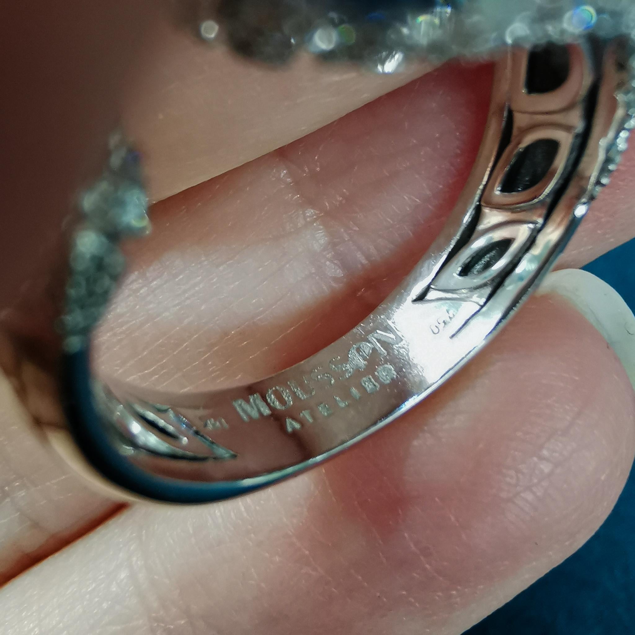 Bague en or blanc 18 carats avec aigue-marine Santa-Maria et diamants certifiés GIA de 7,14 carats 2