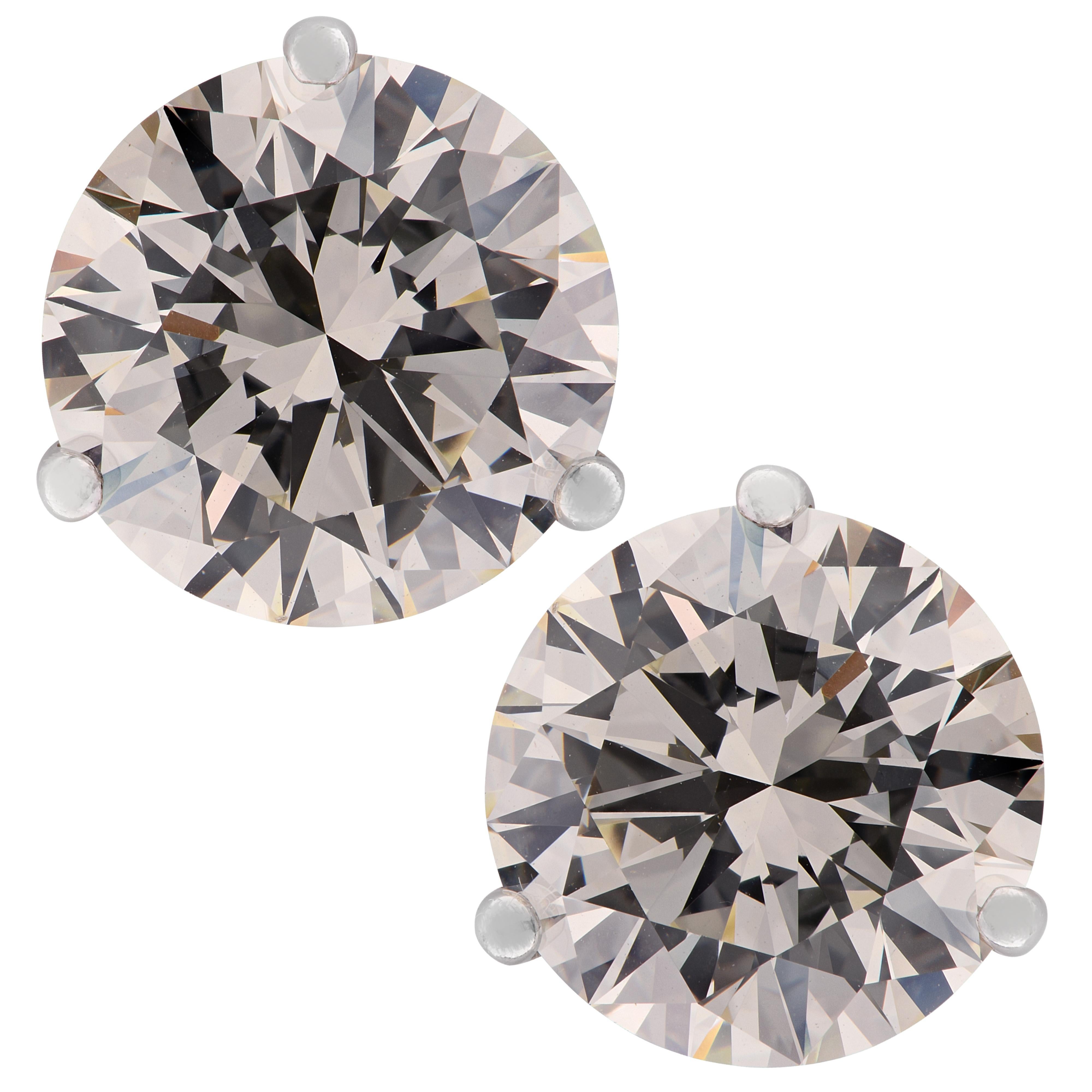 Vivid Diamonds GIA Certified 7.19 Carat Diamond Stud Earrings