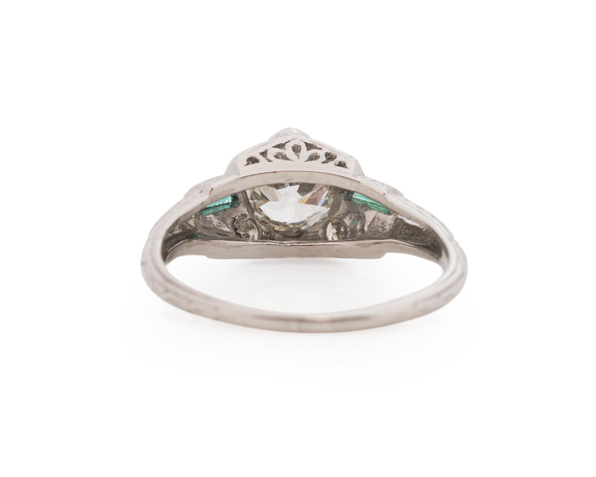 Bague de fiançailles en platine avec diamant Art déco de 72 carat certifié par le GIA Bon état - En vente à Hicksville, NY
