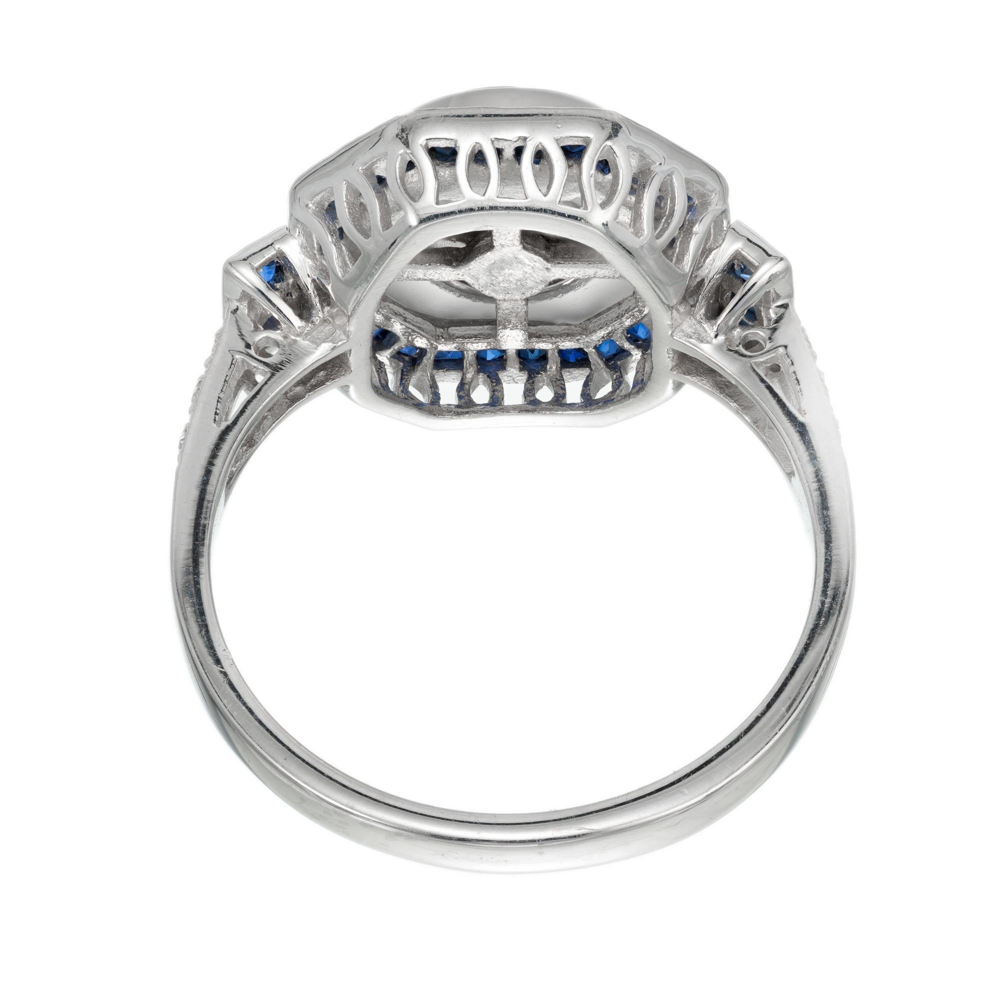 Peter Suchy Bague de fiançailles en platine avec saphir et diamant de 0,72 carat certifié GIA Pour femmes en vente