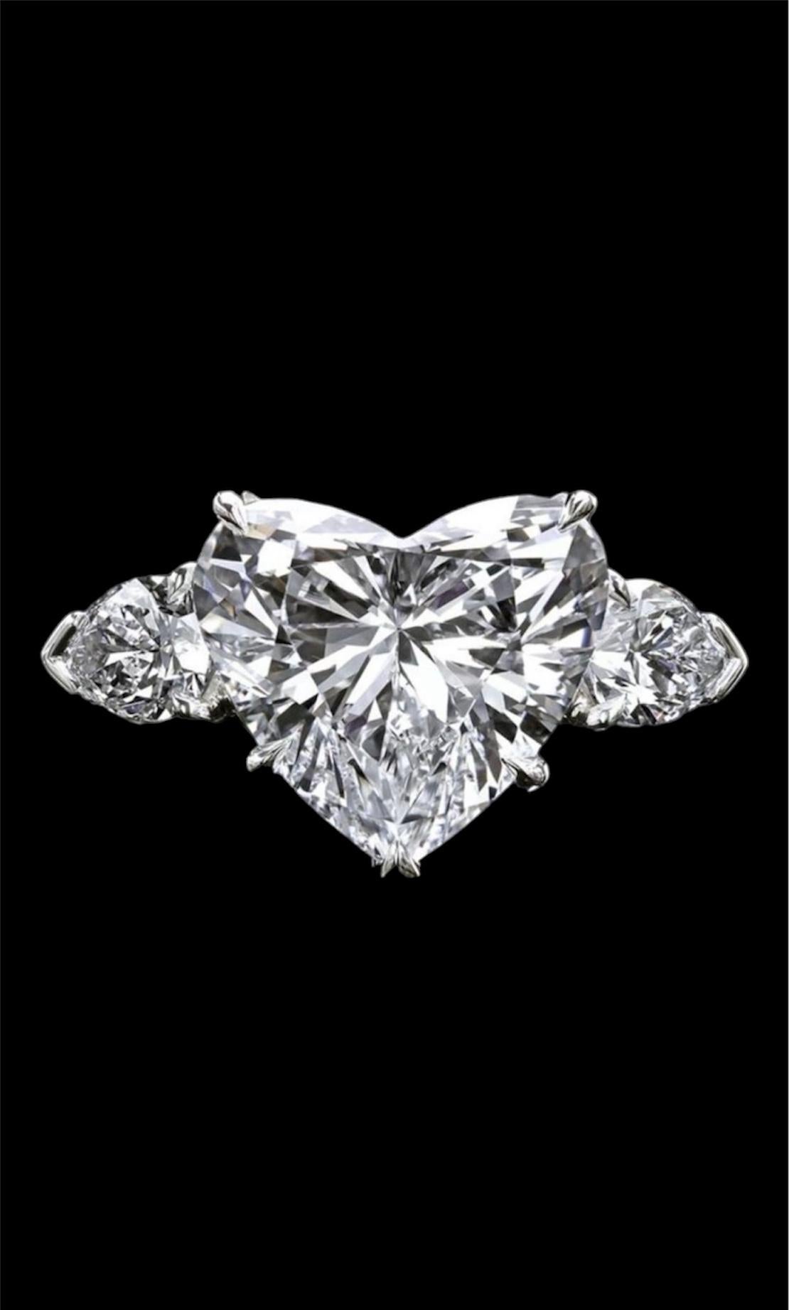 GIA-zertifizierter 7,20 Karat D Farbe makelloser Diamantring Typ 2A (Herzschliff) im Angebot