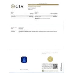 GIA Certified 7.20 ct Platinum Sapphire Ring, Origin Madagascar Asscher Cut