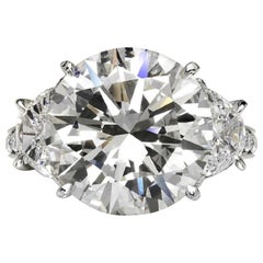 GIA Certified 5 Carat Round Brilliant Cut Solitaire Platinum Ring
