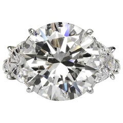 GIA Certified 5 Carat Round Brilliant Cut Solitaire Platinum Ring 