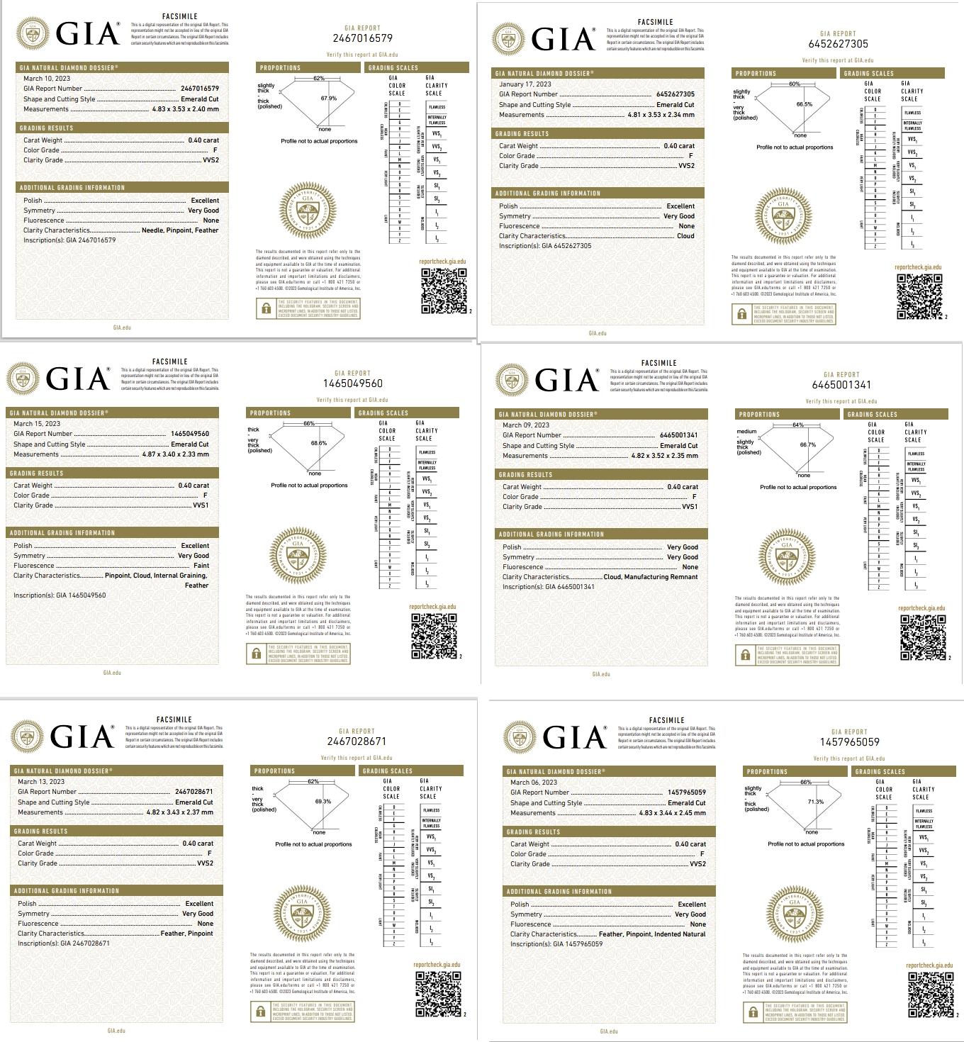 GIA Certified 7.24 Carat '0.40 Cts' Emerald Cut Platinum Diamond Eternity Ring en vente 3