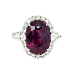 Anello di fidanzamento con diamante e zaffiro del Kashmir non trattato termicamente da 7,25 carati, certificato GIA