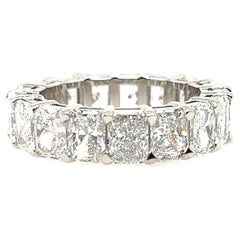 GIA Certified 6.94 Carat Platinum Radiant D-E VS+ Natural Diamond Eternity Band