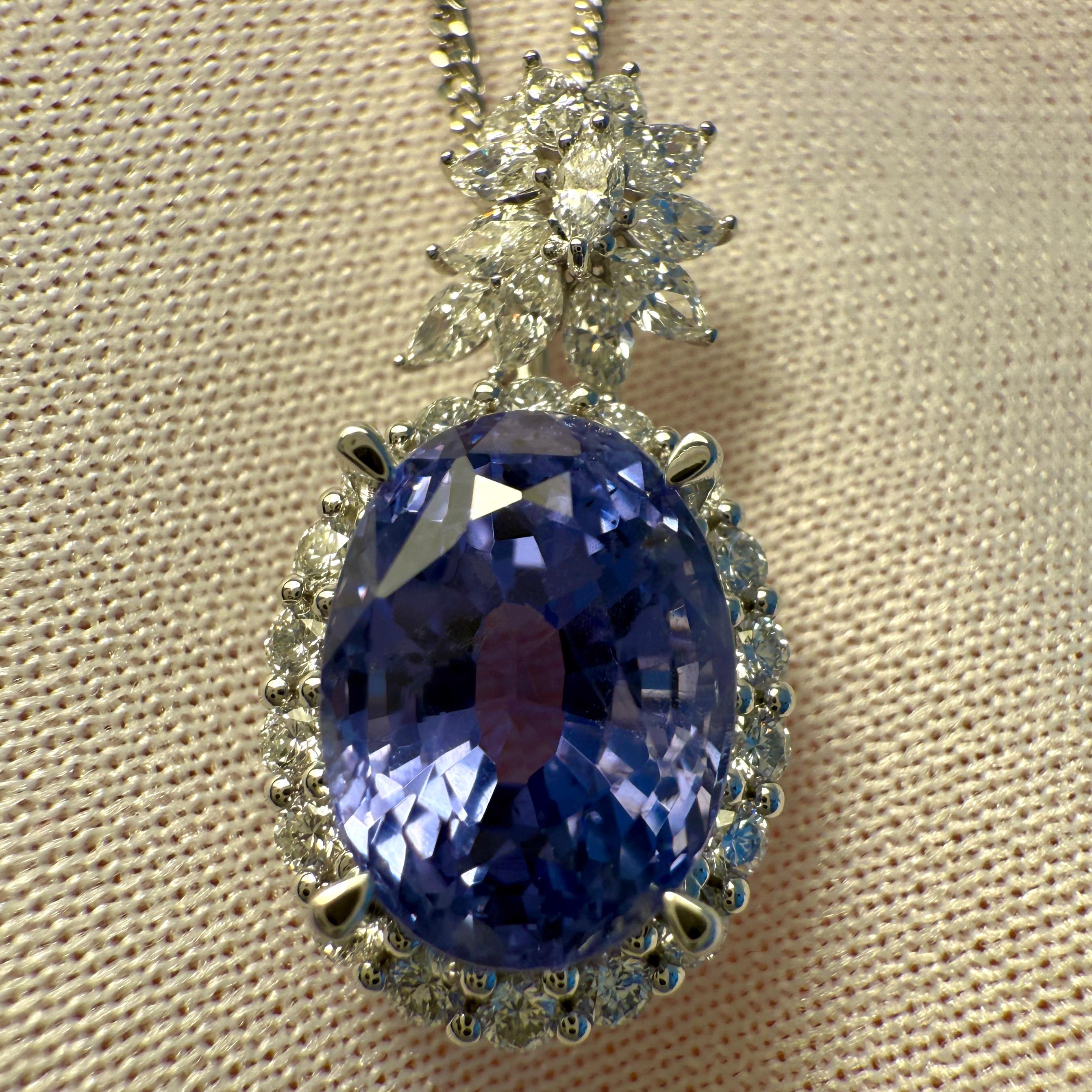 Ciondolo con zaffiro di Ceylon e diamanti non trattati con cambio di colore certificato GIA da 7,28 carati in vendita 5