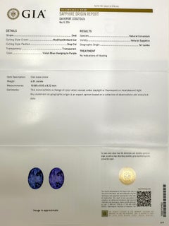 GIA Certified 7.28ct Colour Change Untreated Ceylon Sapphire & Diamond Pendant