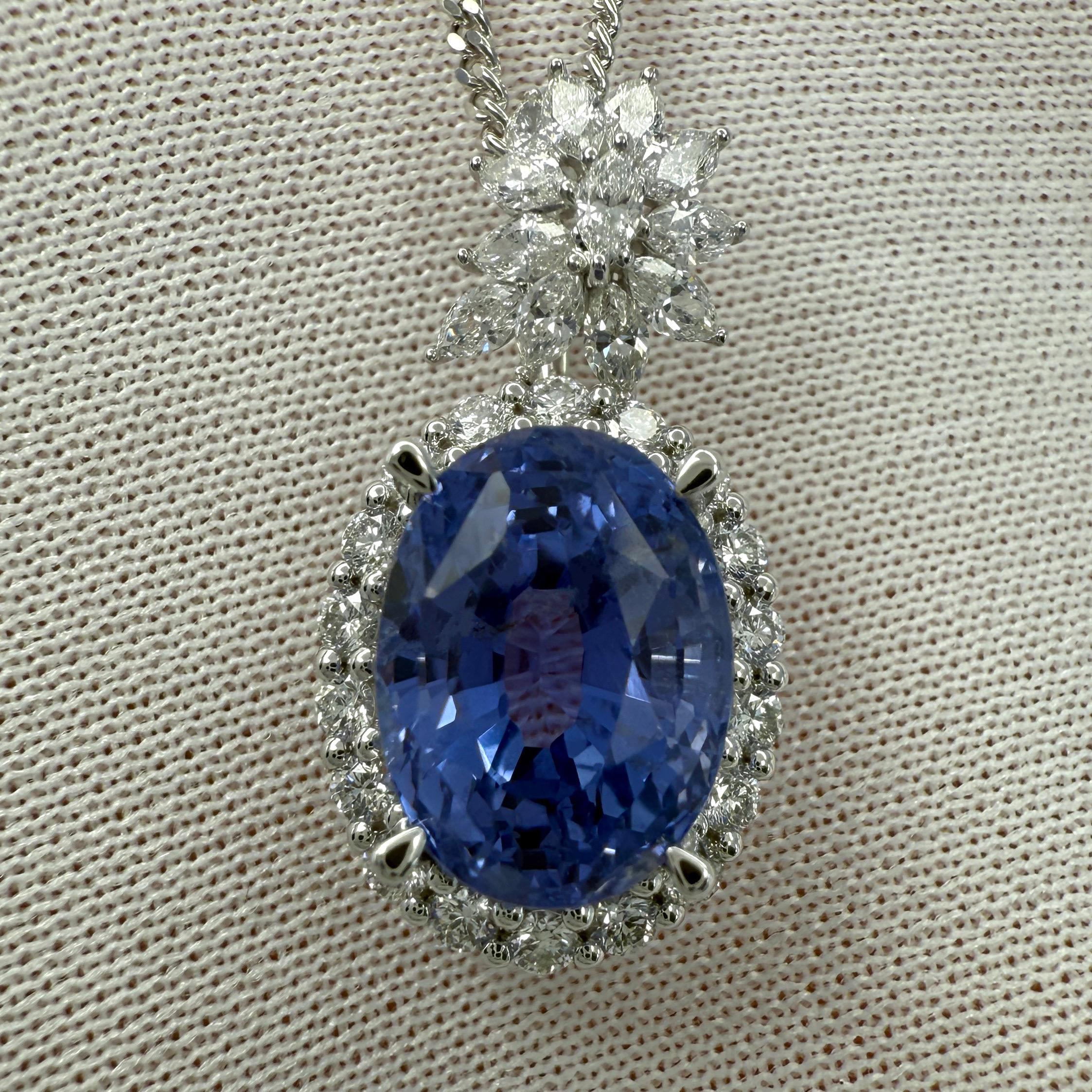 Ciondolo con zaffiro di Ceylon e diamanti non trattati con cambio di colore certificato GIA da 7,28 carati in vendita 4