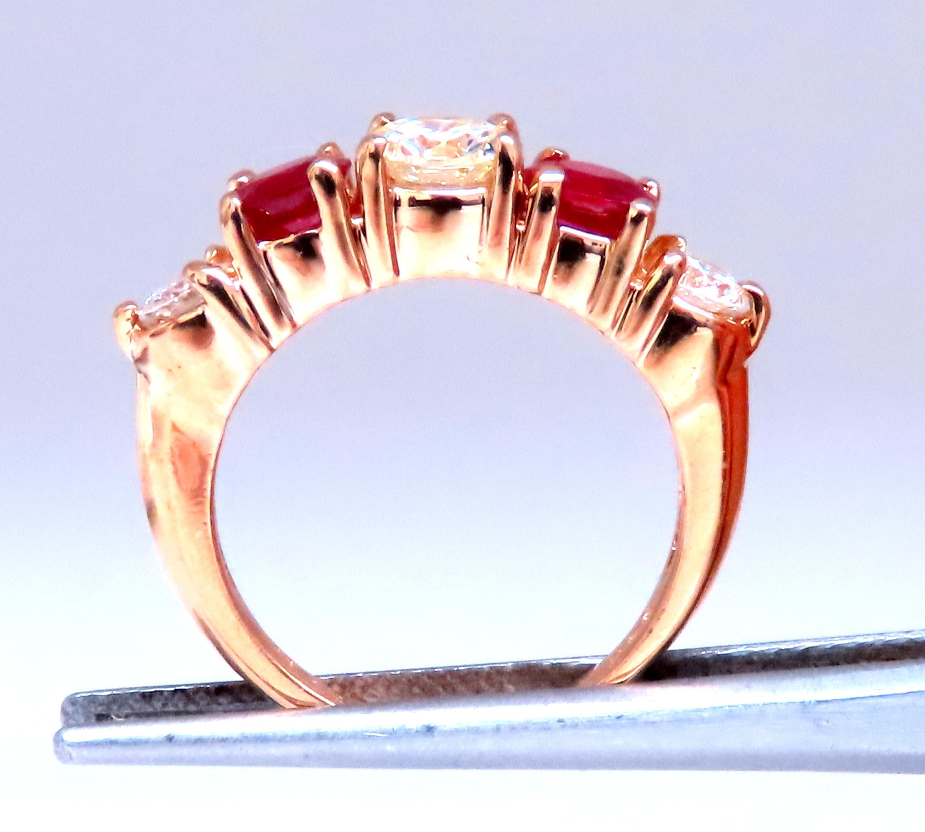 GIA Certificado .72ct Diamante redondo Rubí Banda 14kt 12412 Neoclásico en venta