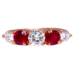 GIA Certified .72ct Round diamond Ruby Band 14kt 12412
