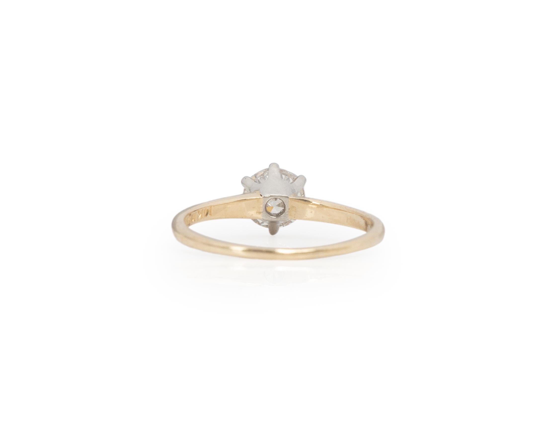 GIA Certified .73 Carat Art Deco Diamond 14 Karat Yellow Gold Engagement Ring In Good Condition For Sale In Atlanta, GA