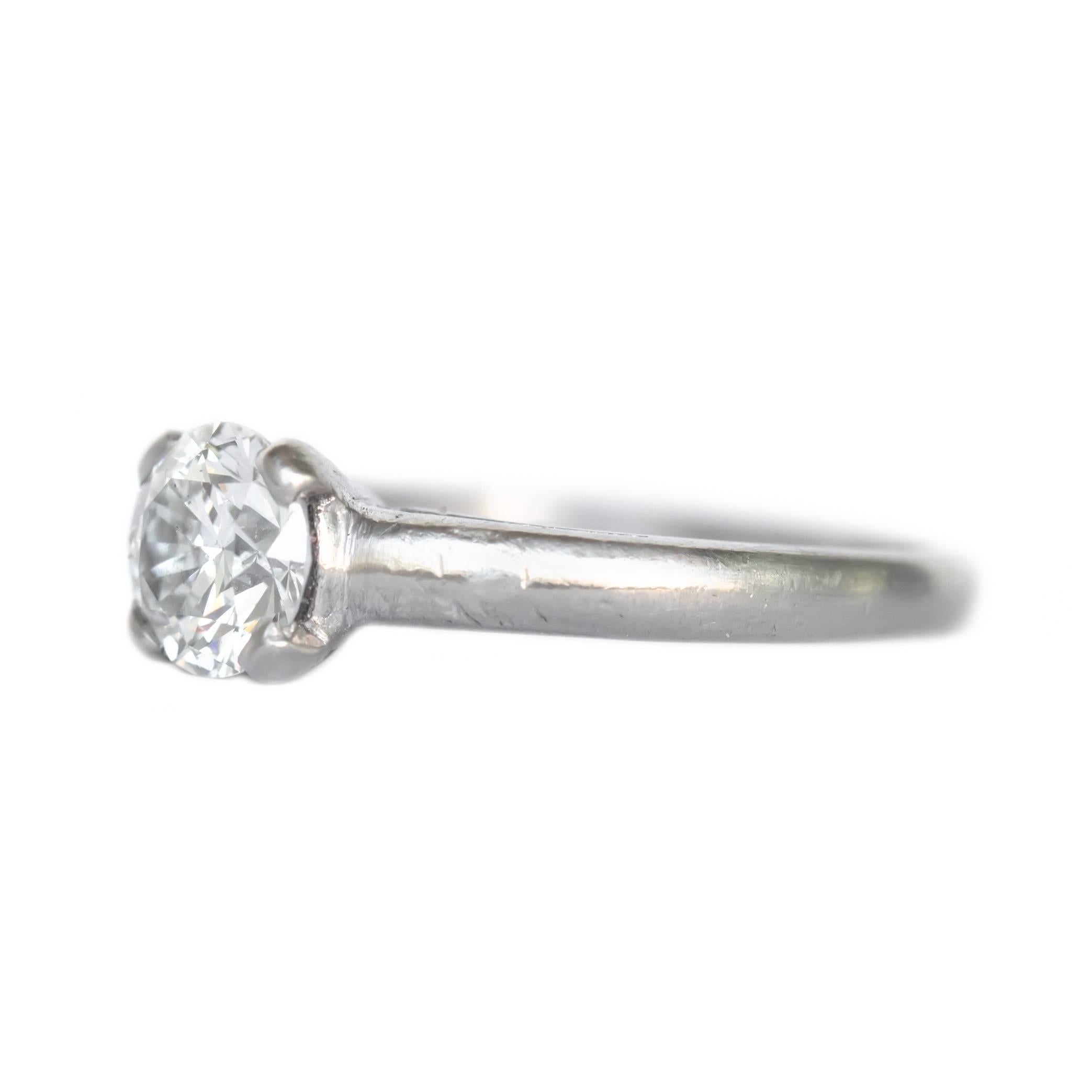 Item Details: 
Ring Size: 4.5
Metal Type: Platinum
Weight: 3.8 grams

Center Diamond Details
GIA CERTIFIED Center Diamond - Certificate # 2191201251
Shape: Round Brilliant 
Carat Weight: .73 Carat
Color: G
Clarity: VVS2

Finger to Top of Stone