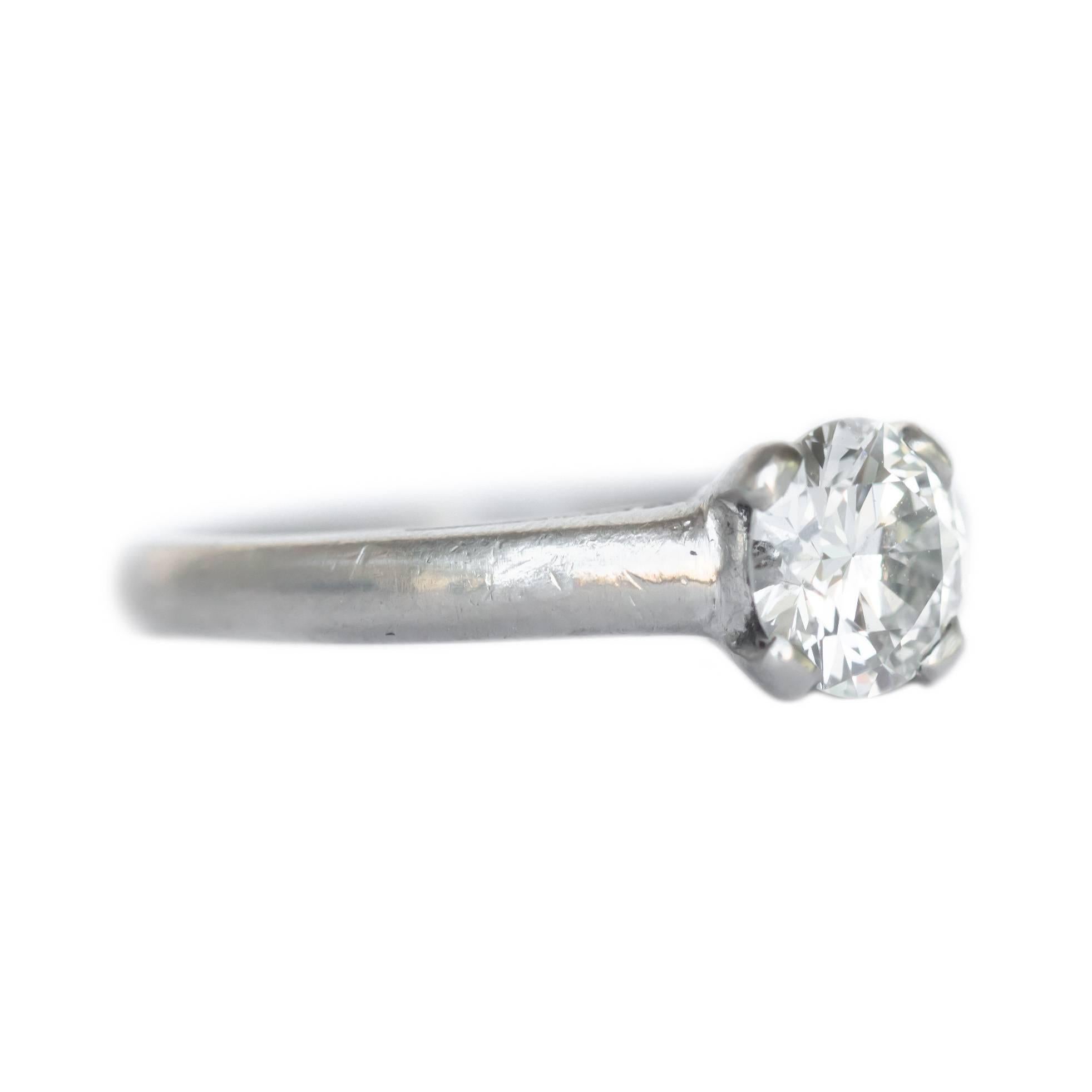 Anillo de compromiso de platino con diamante de 73 quilates certificado por el GIA Art Decó en venta