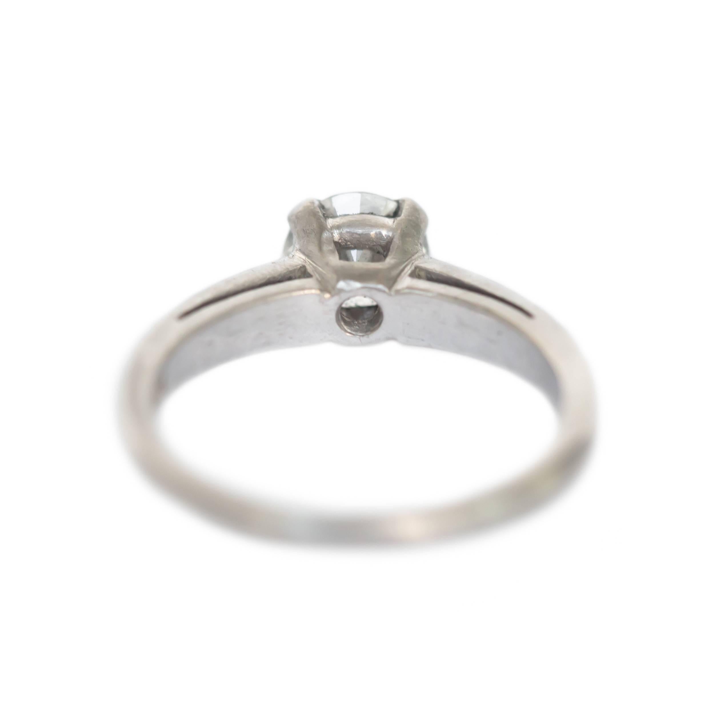 Art Deco GIA Certified .73 Carat Diamond Platinum Engagement Ring For Sale