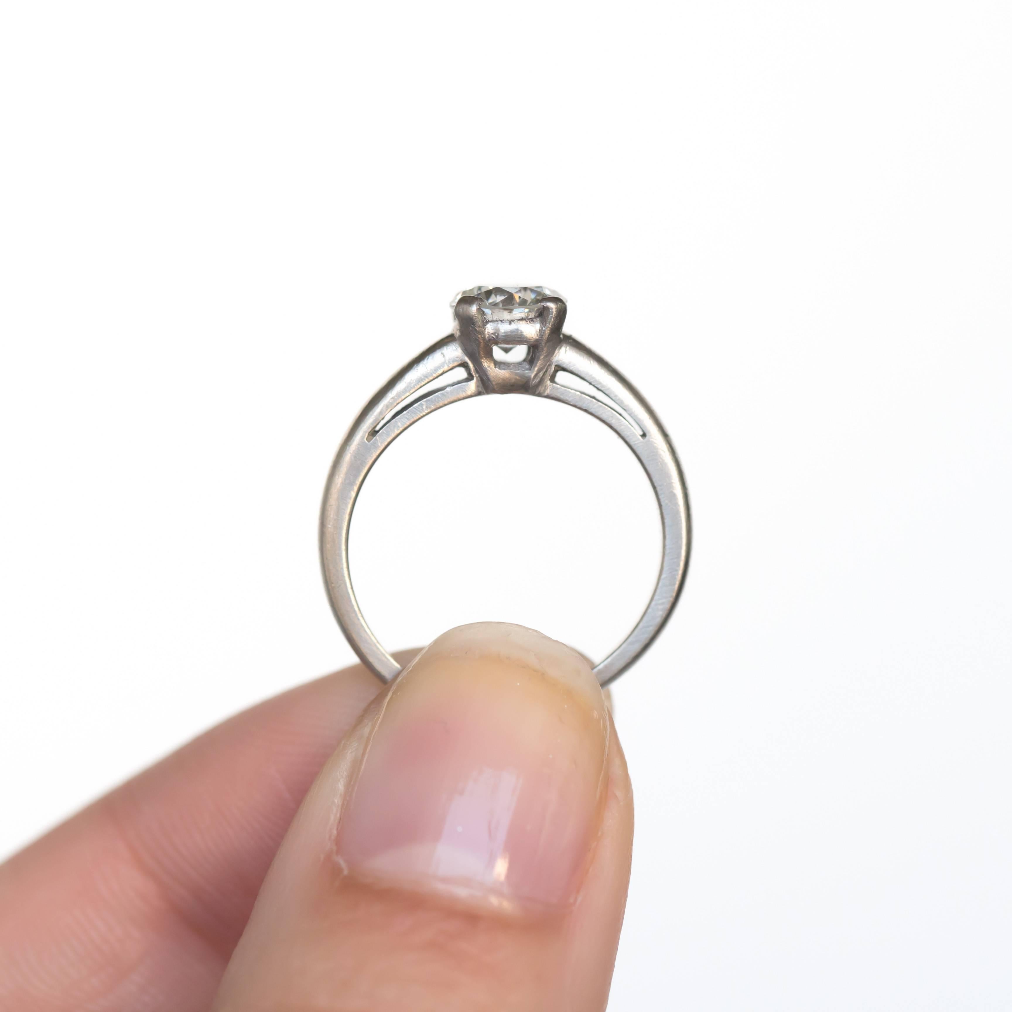 Bague de fiançailles en platine avec diamants de 0,73 carat certifiés GIA Pour femmes en vente