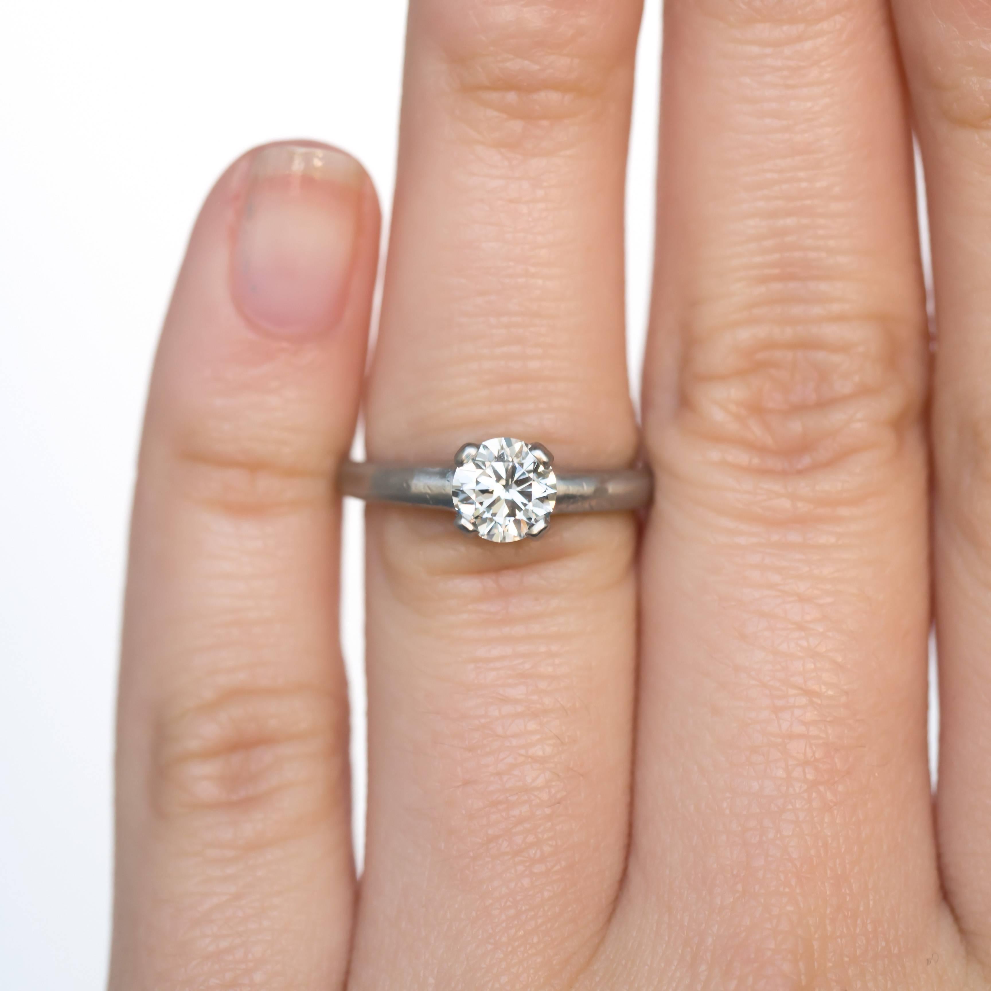 Women's GIA Certified .73 Carat Diamond Platinum Engagement Ring For Sale