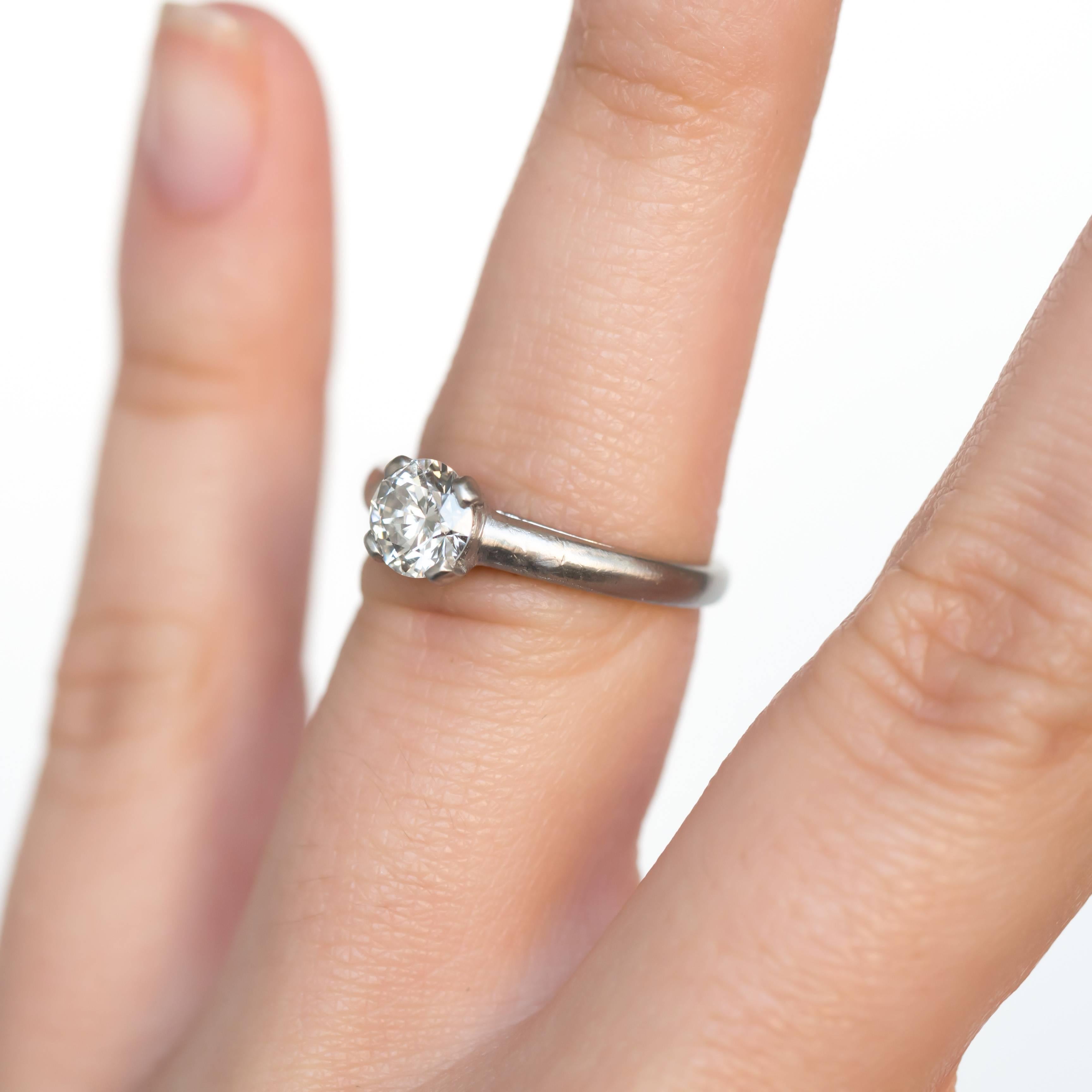 Bague de fiançailles en platine avec diamants de 0,73 carat certifiés GIA en vente 2