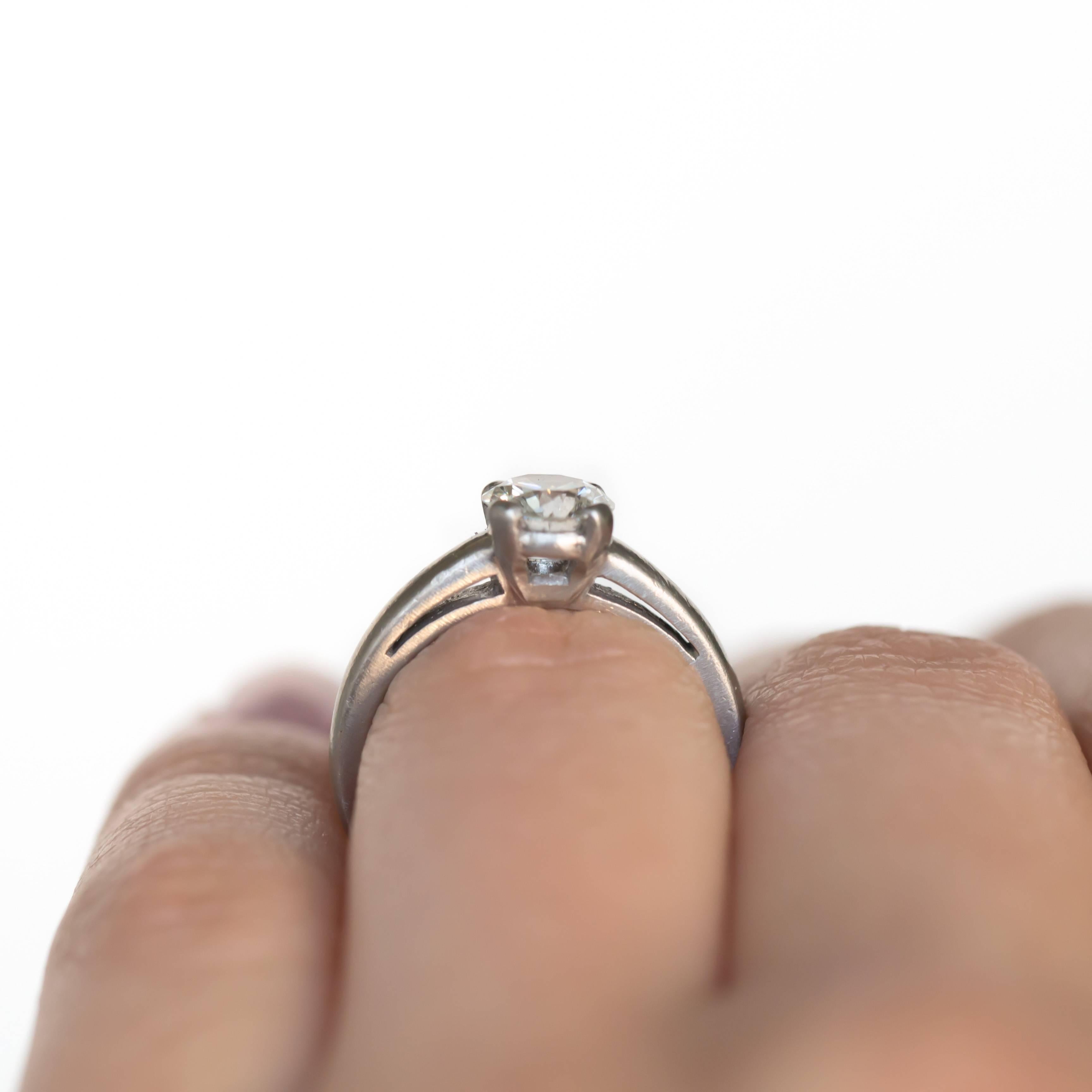 GIA Certified .73 Carat Diamond Platinum Engagement Ring For Sale 2