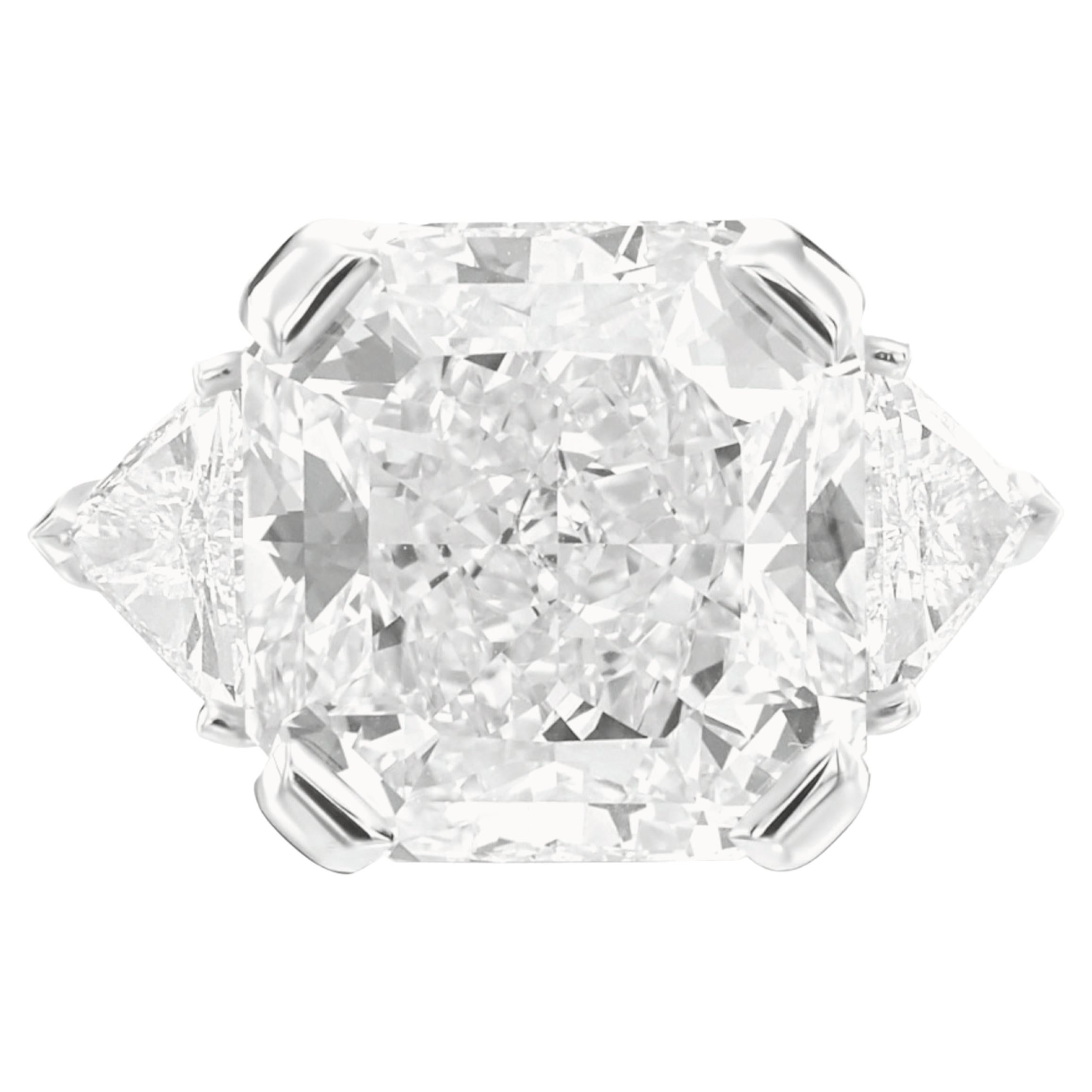 GIA Certified 7.30 Carat Radiant Cut Diamond Platinum Ring