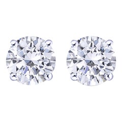 GIA Certified 6.03 Carat Round Diamond D Color IF-VVS1 Clarity Studs Earrings