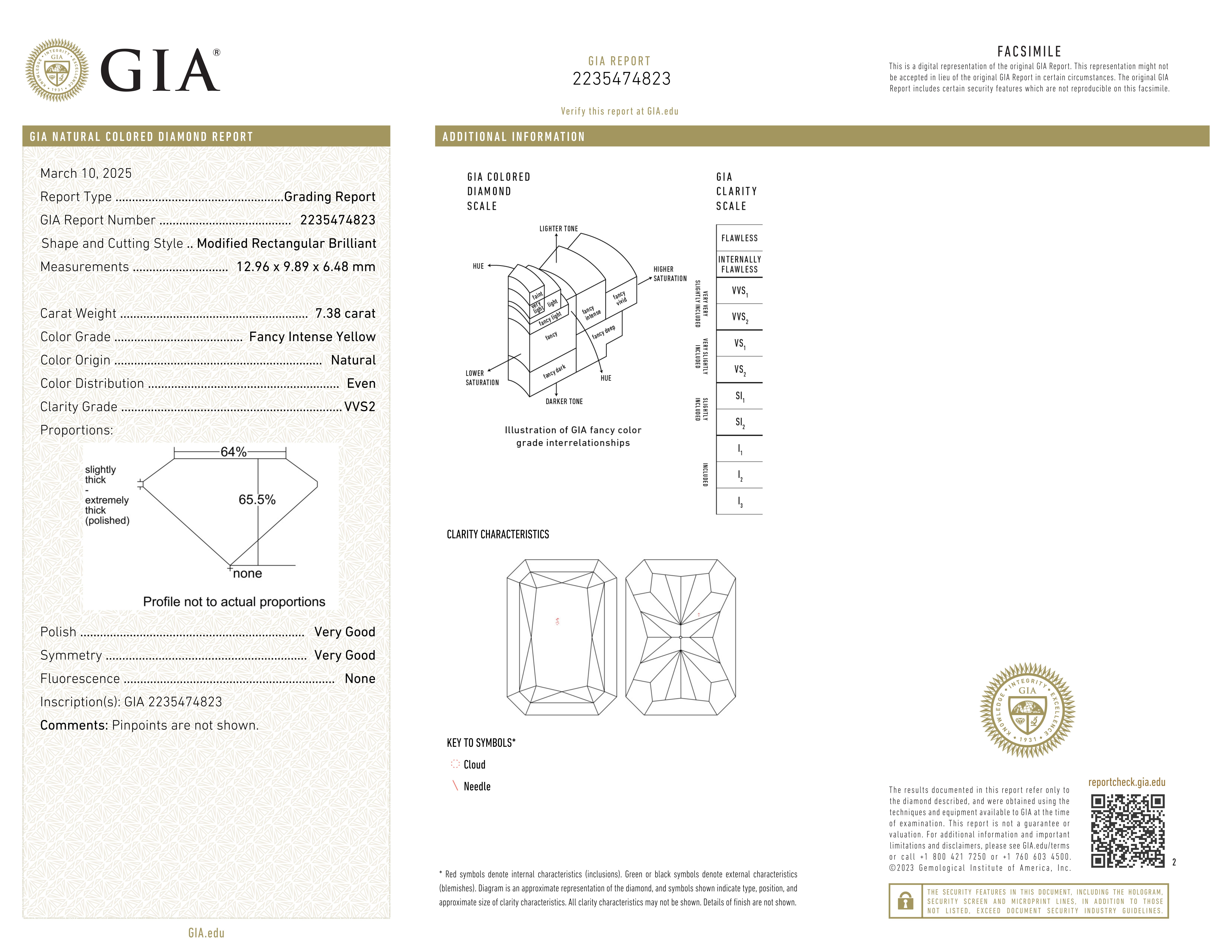 GIA Certified 7.38 Carat Fancy Intense Yellow Diamond 18k Platinum Ring Contemporáneo en venta