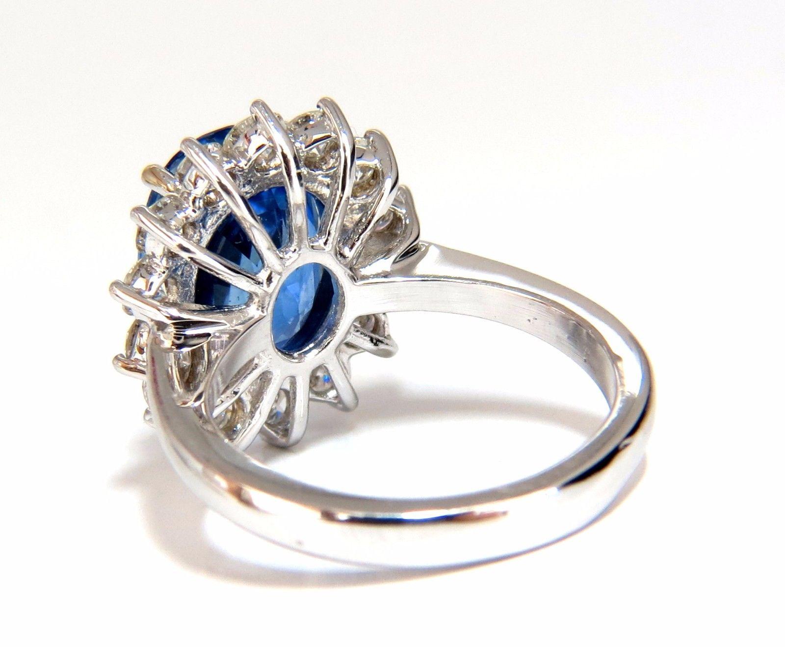 Cushion Cut GIA Certified 7.39 Carat Natural Blue Sapphire Diamond Ring 18 Karat