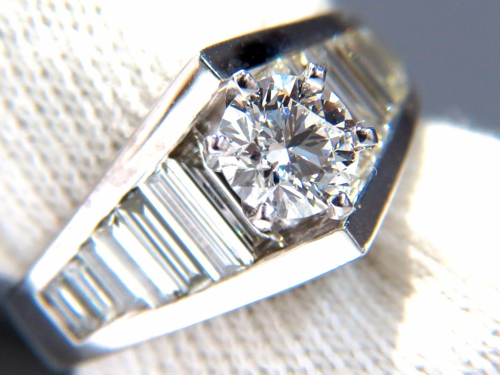 Bague en diamant baguette rond de 0,73 carat et 1,50 carat certifié GIA, de taille excellente, f/vvs1 en vente 2