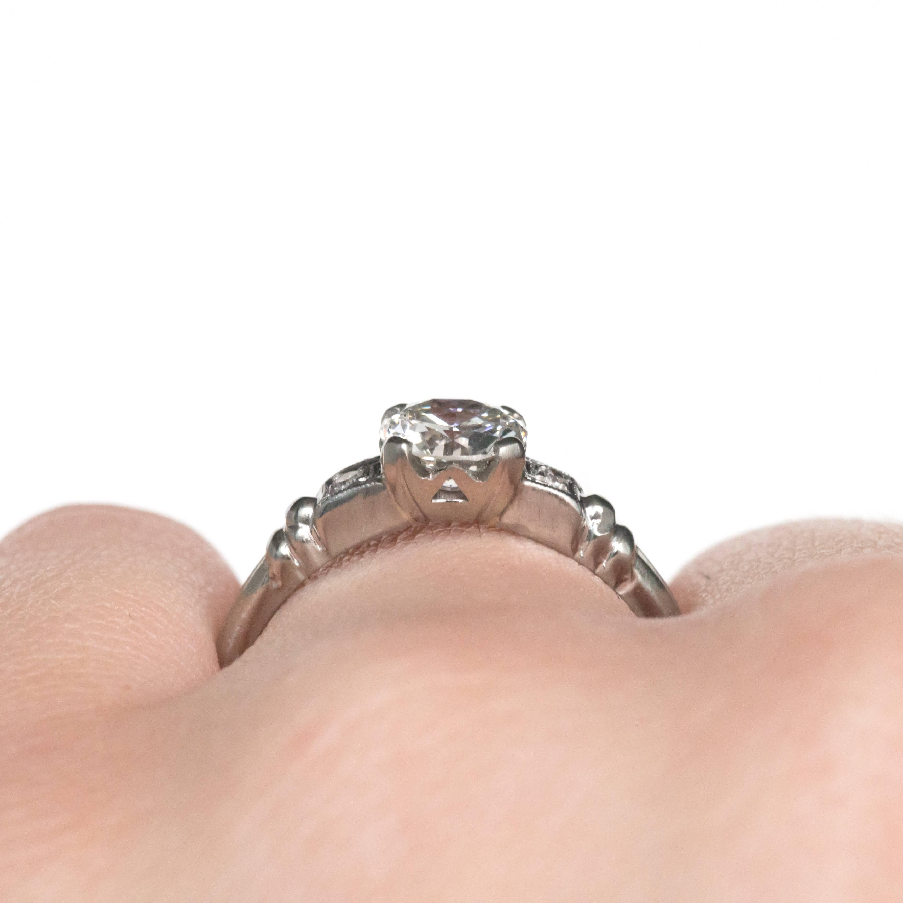 Women's GIA Certified .74 Carat Diamond Platinum Engagement Ring For Sale