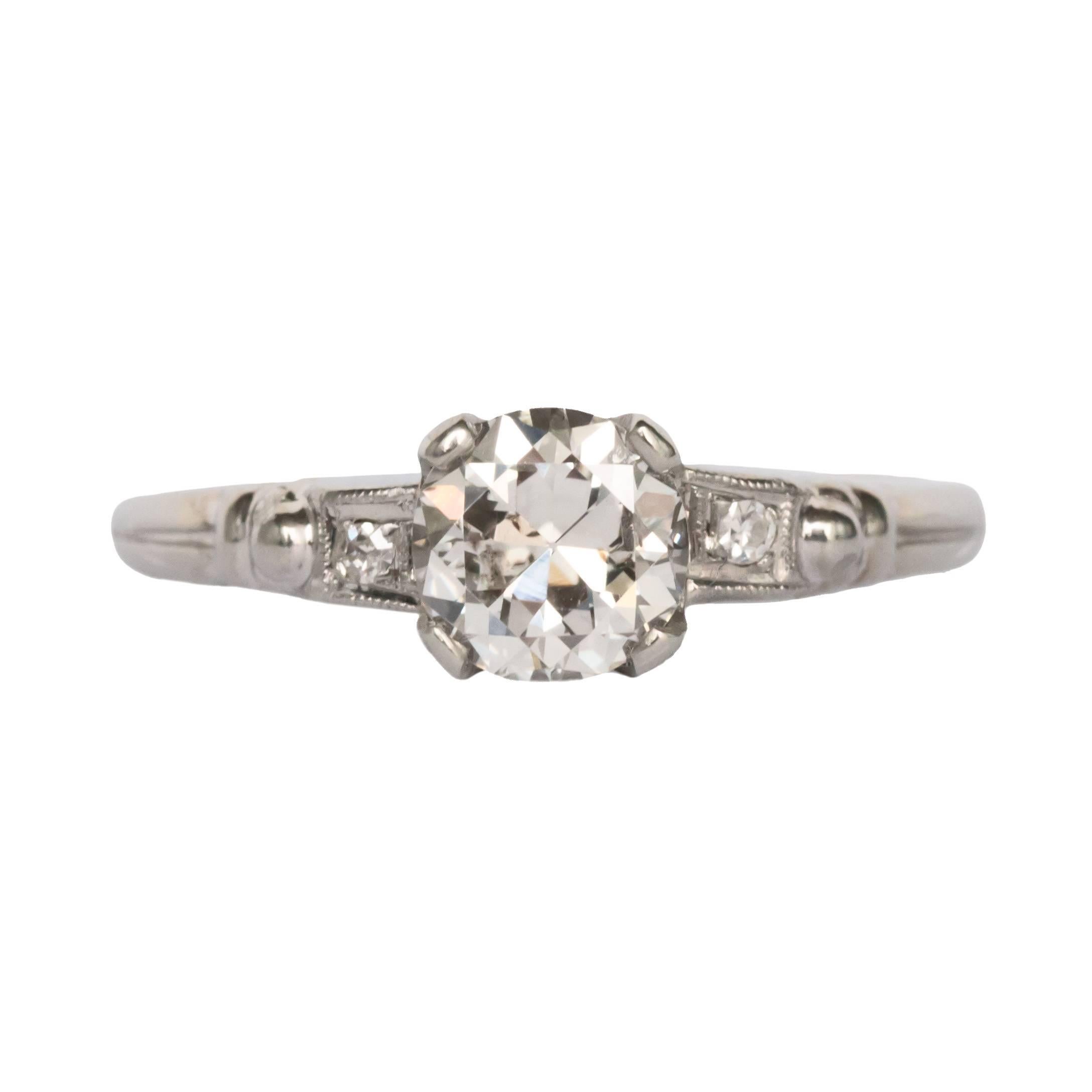 GIA Certified .74 Carat Diamond Platinum Engagement Ring For Sale