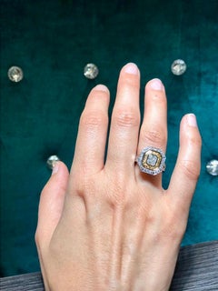 GIA Certified .74 Carat Radiant Cut Hand Engraved Rose & White Gold Diamond Ring