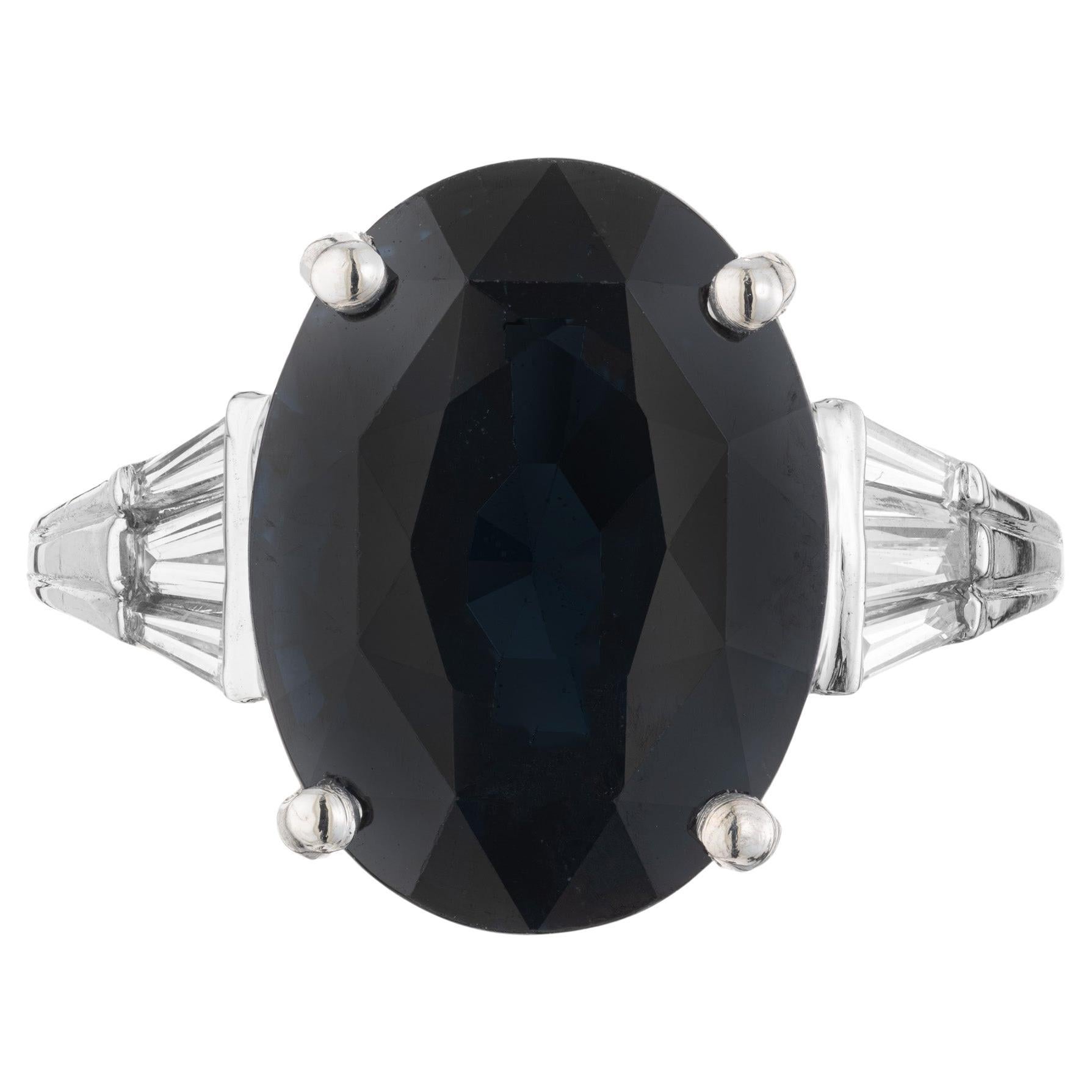 GIA Certified 7.40 Carat Oval Spinel Diamond Platinum Engagement Ring