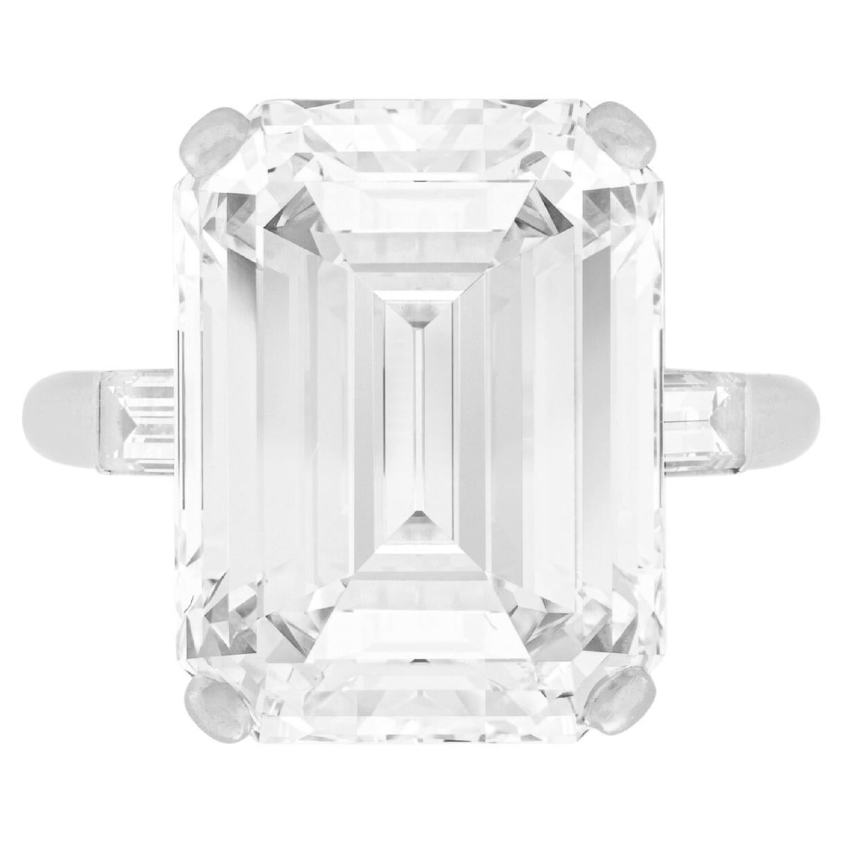 GIA Certified 8 Carat Emerald Cut Diamond Engagement Ring Type 2A