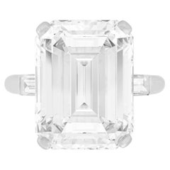 Bague de fiançailles certifiée GIA avec diamant taille émeraude de 8 carats, type 2A