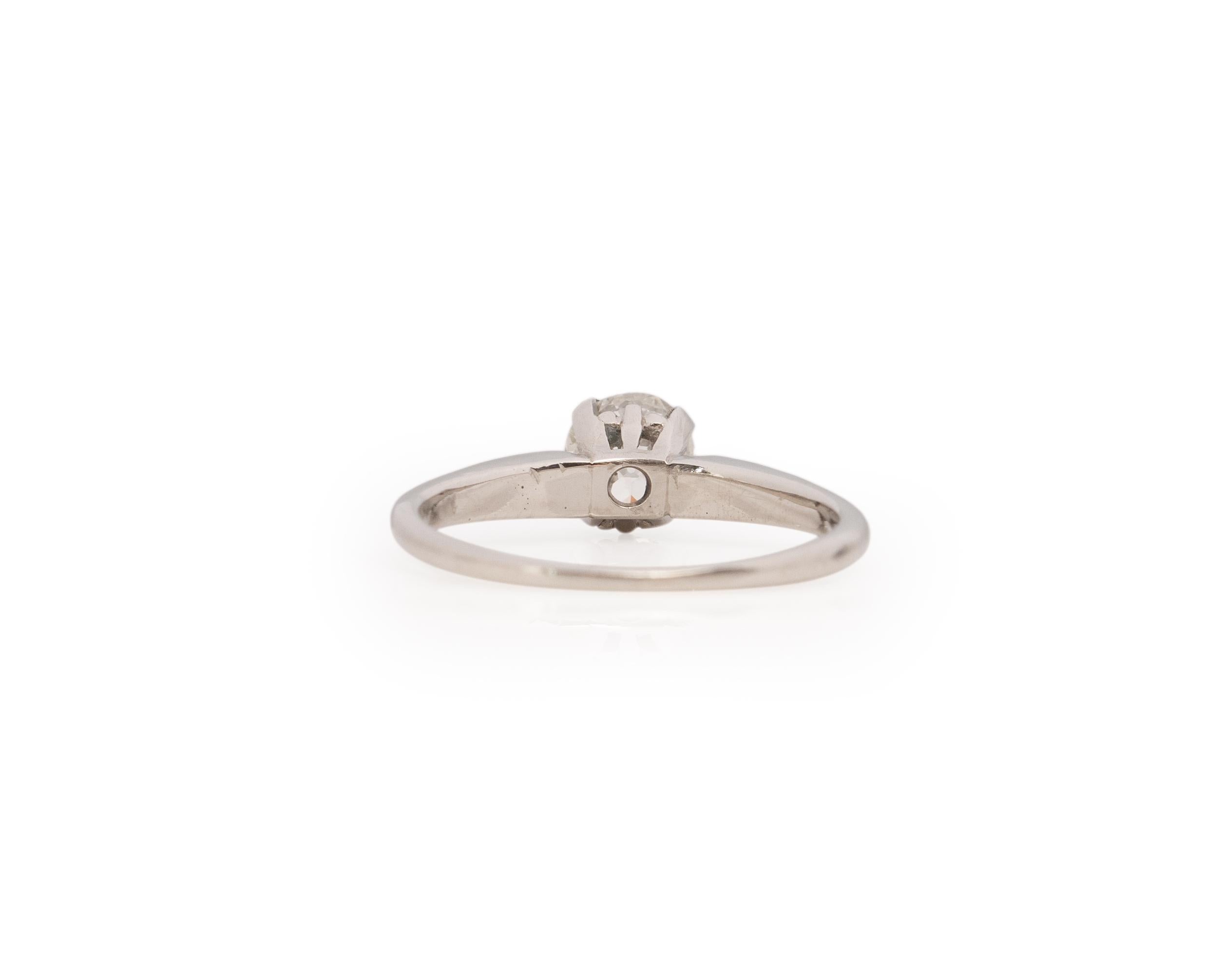 Gia Certified .75 Carat Art Deco Diamond Platinum Engagement Ring In Good Condition For Sale In Atlanta, GA