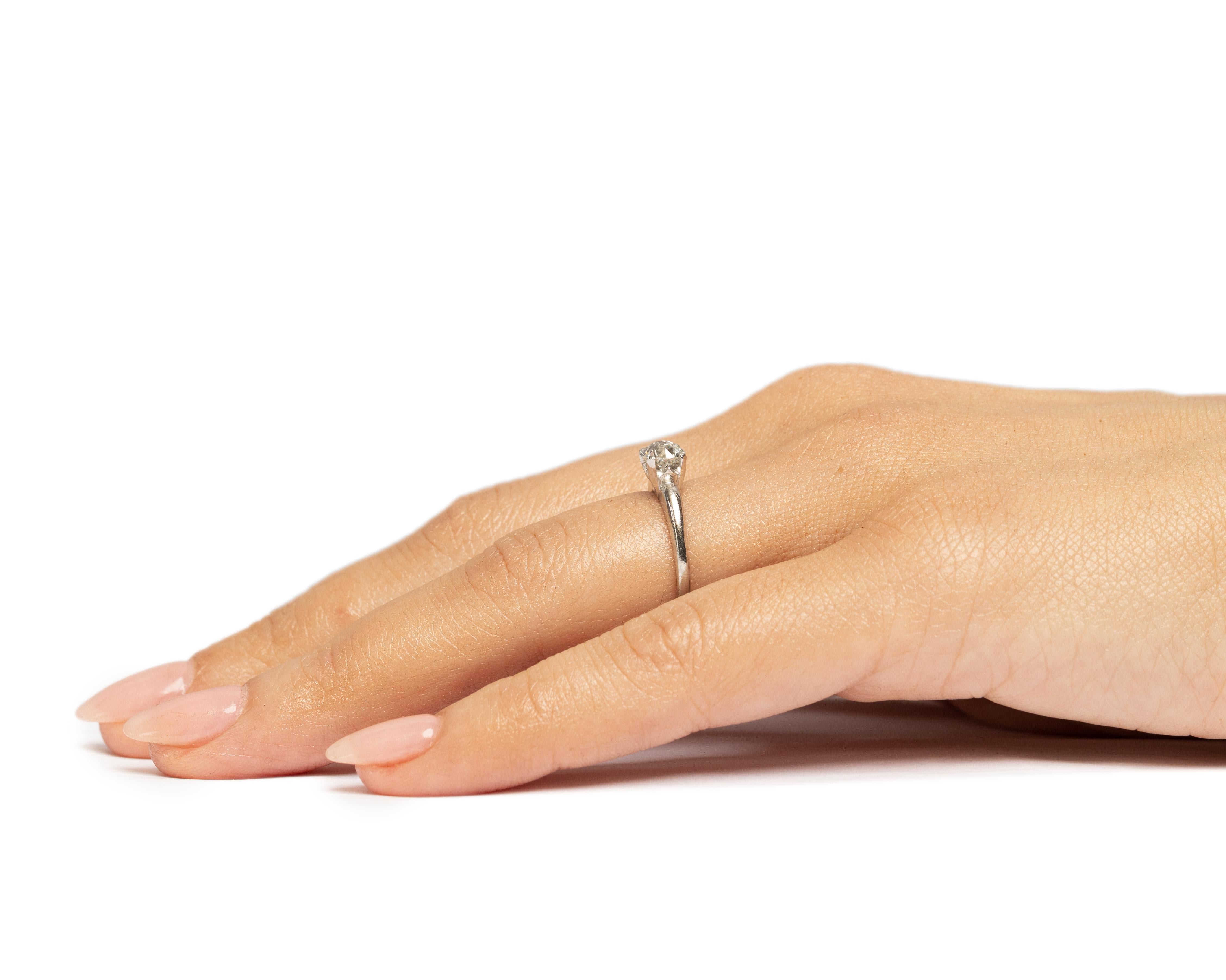 Women's Gia Certified .75 Carat Art Deco Diamond Platinum Engagement Ring For Sale