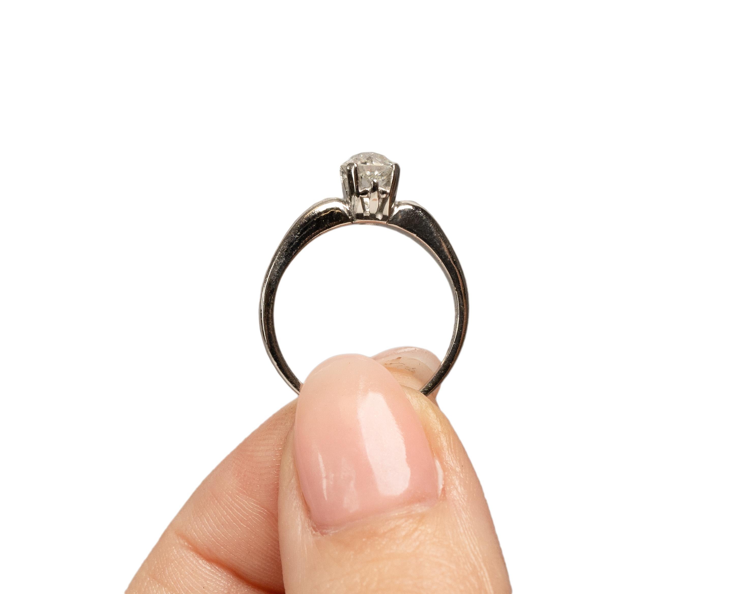 GIA-zertifizierter .75 Karat Art Deco Diamant Platin Verlobungsring im Angebot 2