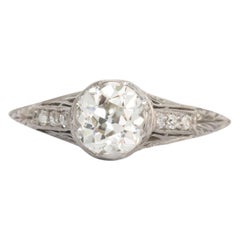 Antique GIA Certified .75 Carat Diamond Engagement Ring