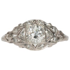 GIA Certified .75 Carat Diamond Platinum Engagement Ring