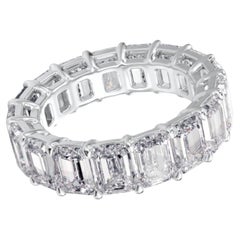 Bracelet d'éternité en platine certifié GIA avec diamant taille émeraude de 7,5ct